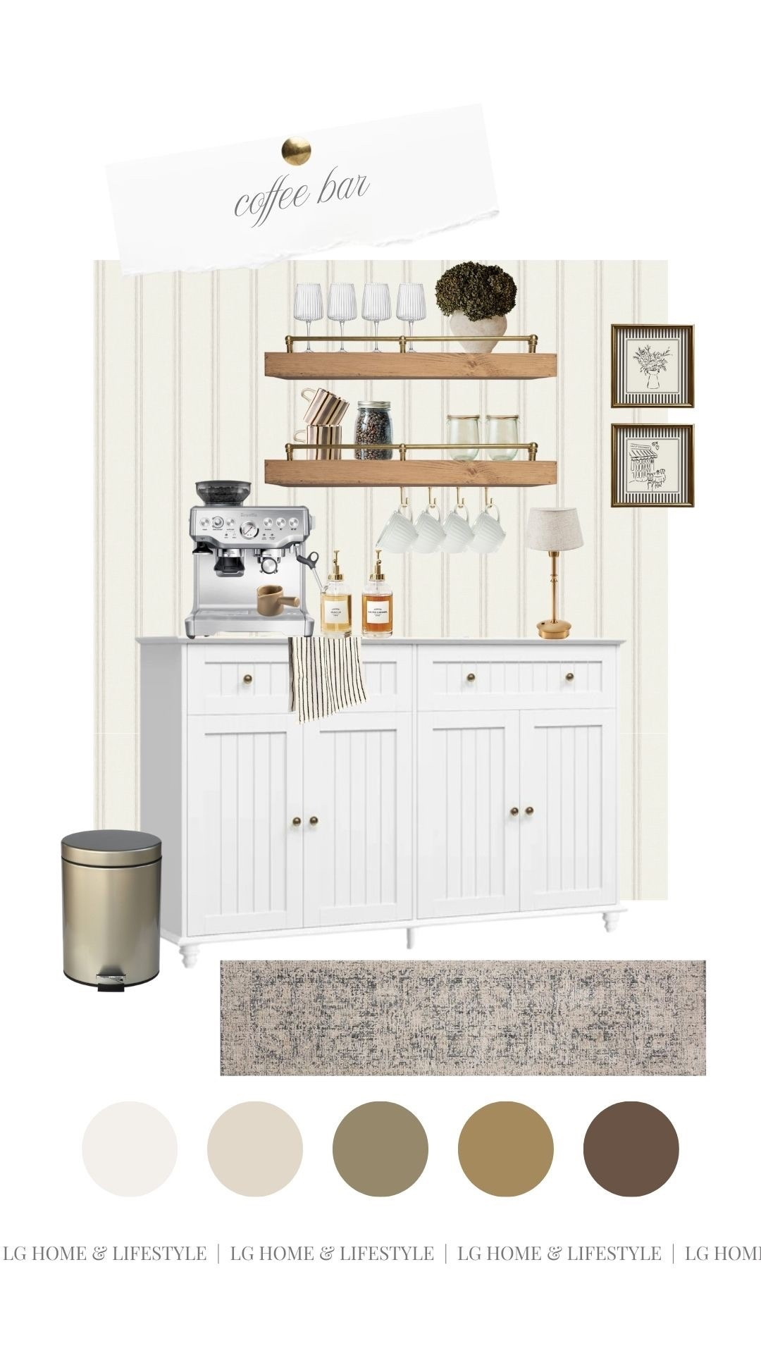 Today’s weekly mood board - an at-home cafe coffee bar with caramel brown tones and champagne gold accents 🥂💛✨☕️

#LTKGiftGuide #LTKdayinmylife #LTKHome