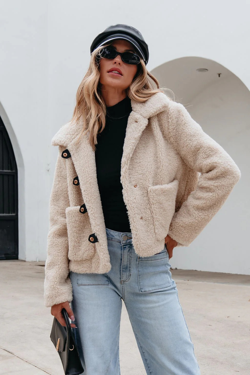 Cream Sherpa Button Up Jacket | Magnolia Boutique