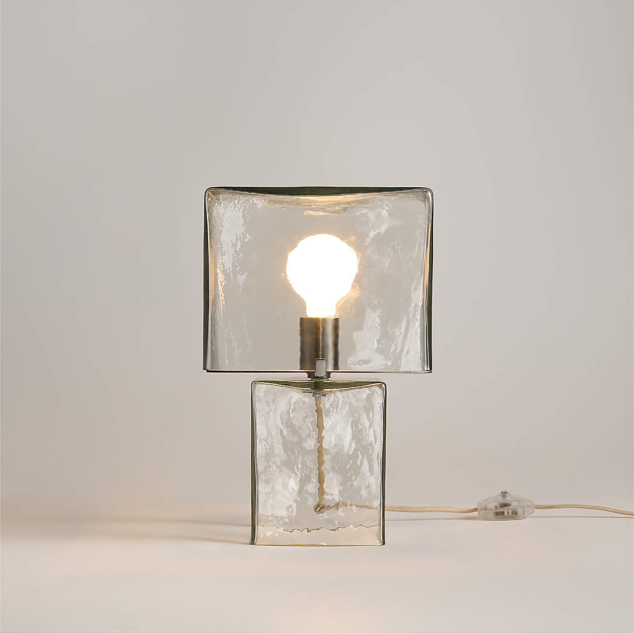 Braque Glass Cube Table Lamp by Jeremiah Brent + Reviews | Crate & Barrel | Crate & Barrel