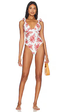 LPA Zella One Piece in Red & Cream Floral from Revolve.com | Revolve Clothing (Global)