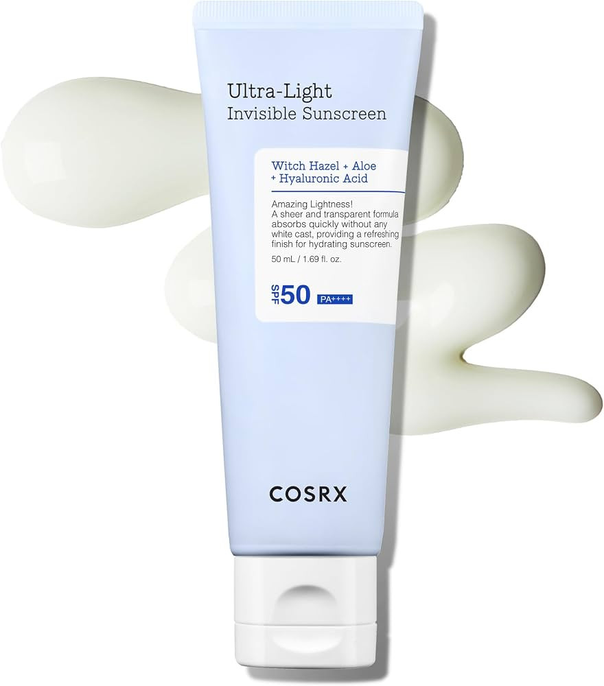 COSRX Ultra-Light Invisible Sunscreen SPF 50 Face Moisturiser, PA++++ Korean Sunscreen, Non Oily ... | Amazon (UK)