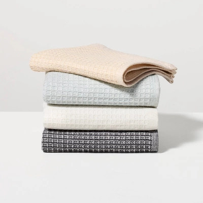 Set of 4 Waffle Dishcloths Blue/Natural - Hearth & Hand™ with Magnolia | Target