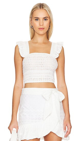 Abelia Top in White Eyelet | Revolve Clothing (Global)