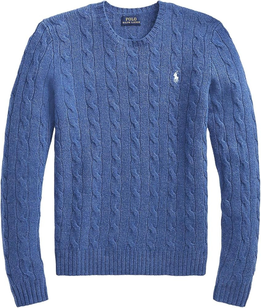 Polo Ralph Lauren Womens Cable Knit V-Neck Sweater | Amazon (US)