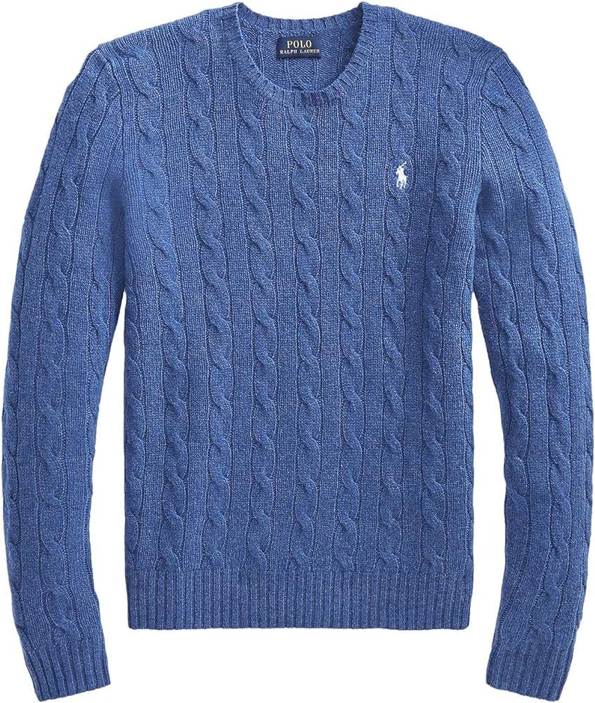 Polo Ralph Lauren Womens Cable Knit V-Neck Sweater | Amazon (US)