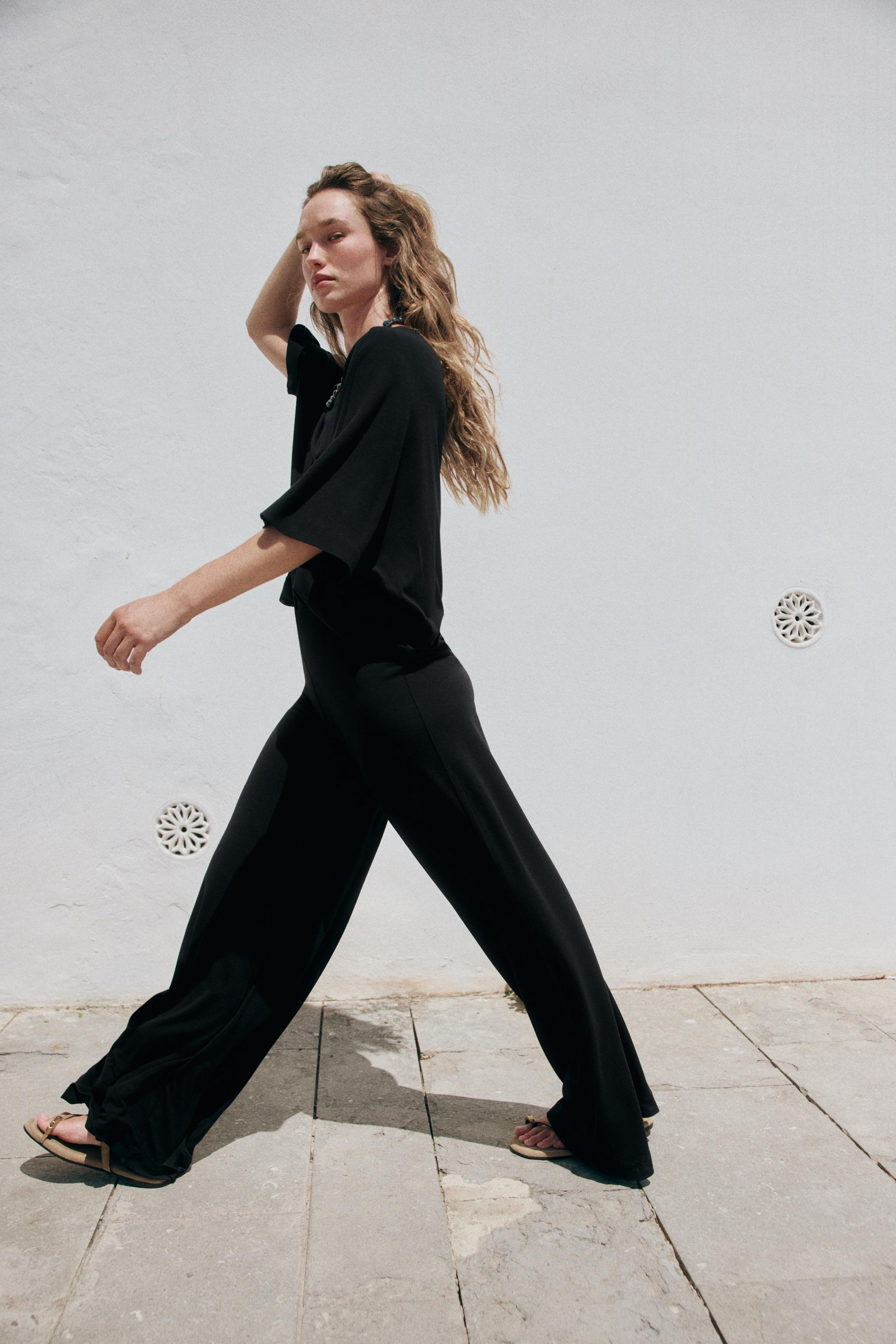 FLOWY PALAZZO PANTS | Zara US