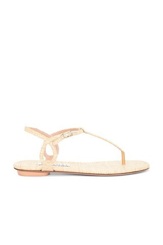 Aquazzura Almost Bare Sandal Flat in Beige | FWRD 