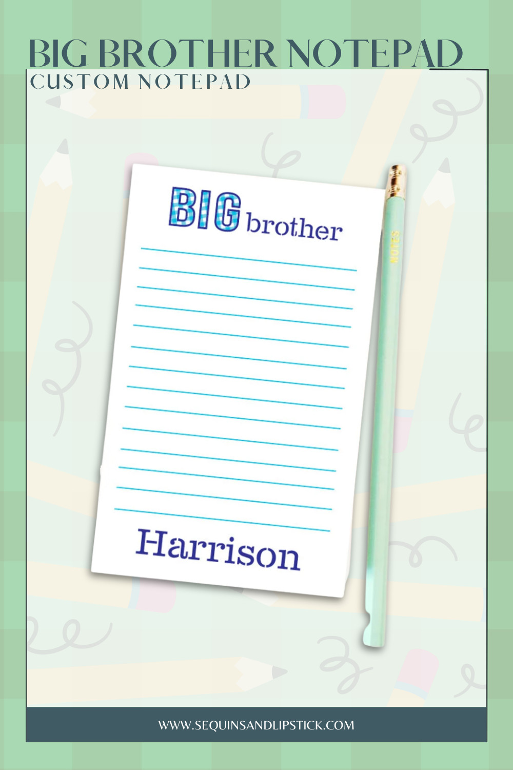 Make becoming a big brother even more exciting with a personalized notepad made just for him! Perfect for writing notes, drawing pictures, practicing letters, or celebrating a new sibling. A thoughtful keepsake and gift he'll actually use! 

 #LTKmomlife #LTKHome #LTKKids