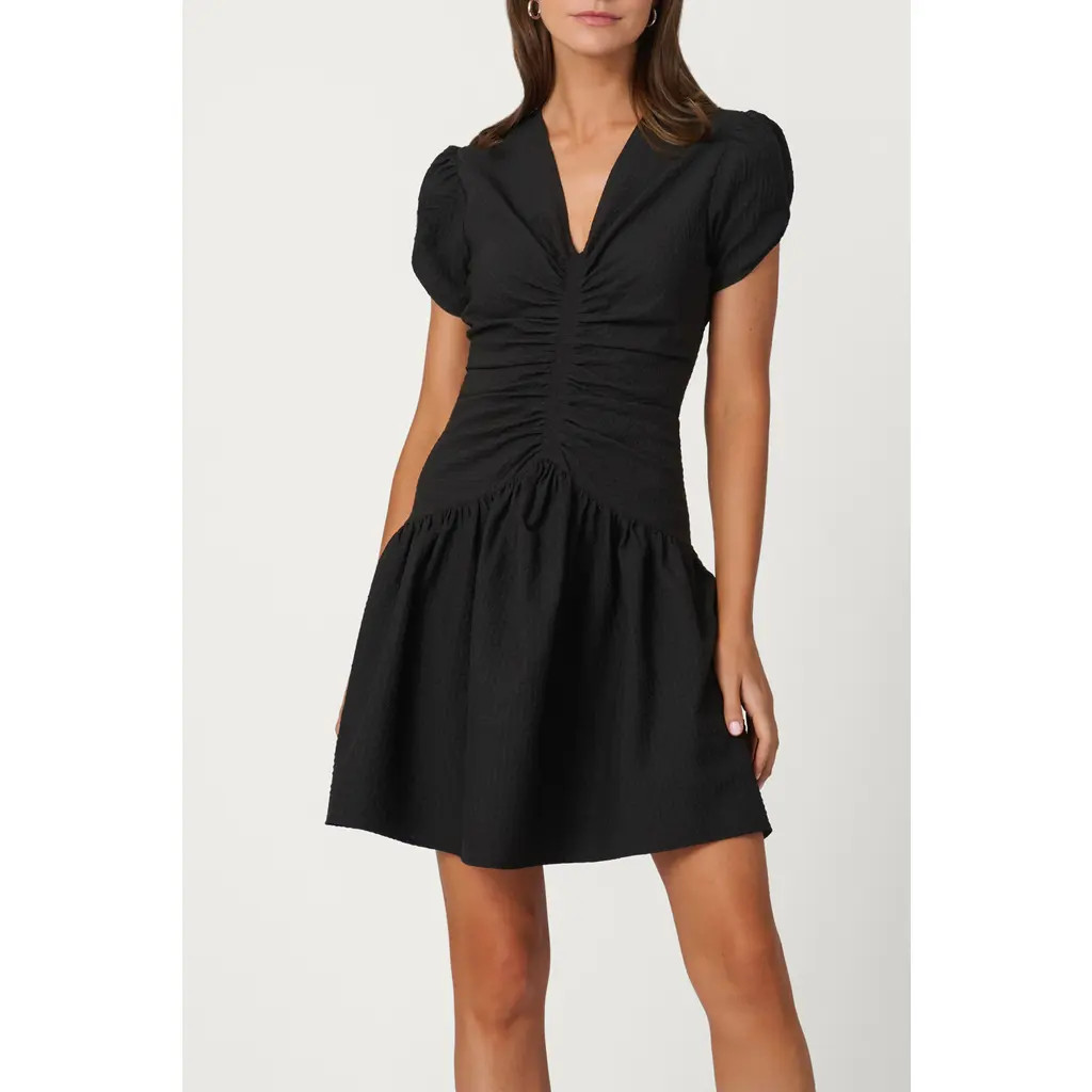 Shoshanna Stretch Texture Fletcher Dress in Jet at Nordstrom, Size 8 | Nordstrom