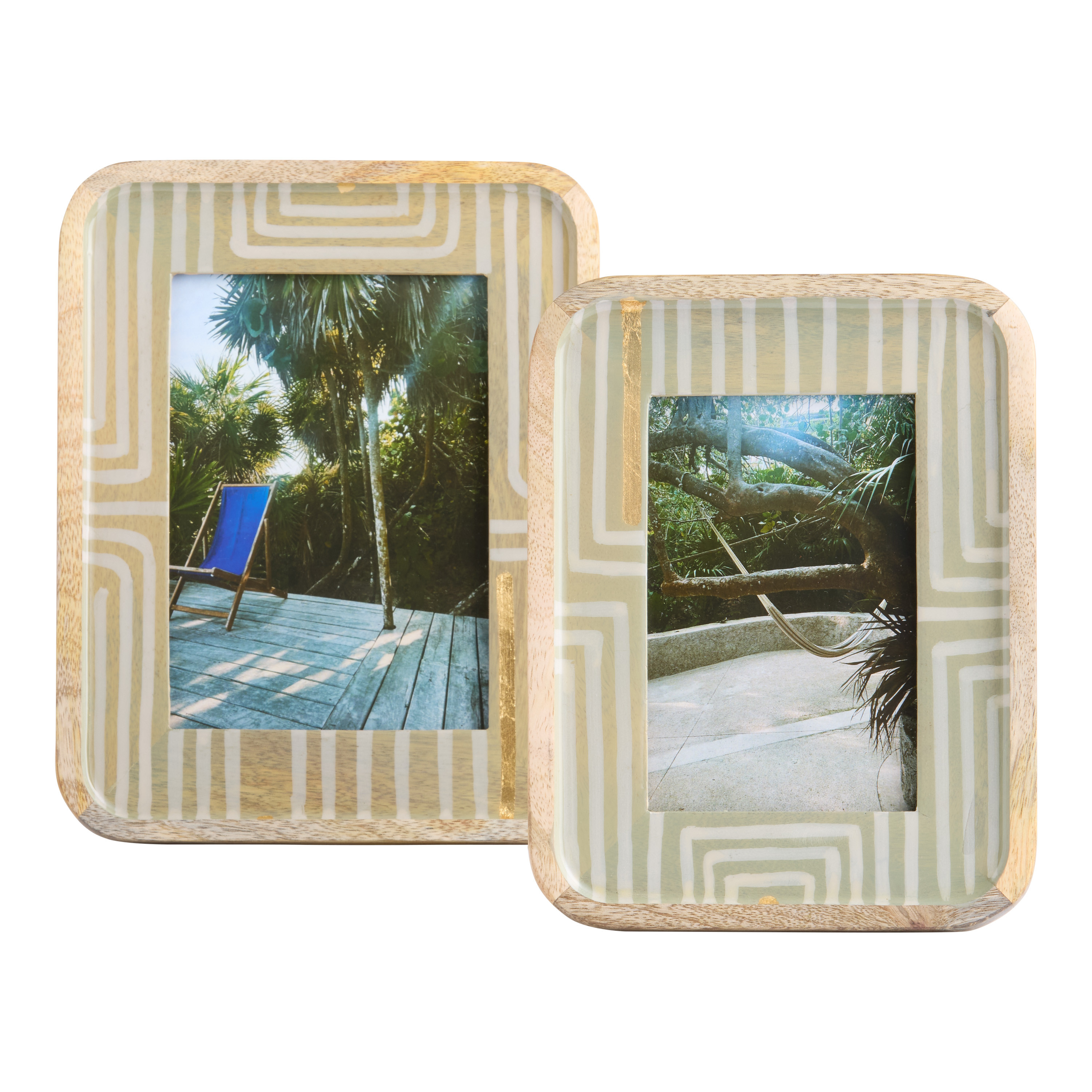 Green and Gold Mango Wood Picture Frame | World Market