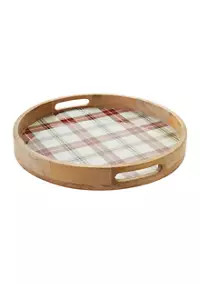 Joyland Plaid Enamel Serve Tray | Belk