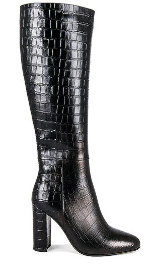 Bellez Heeled Boot in Black Croc | Revolve Clothing (Global)