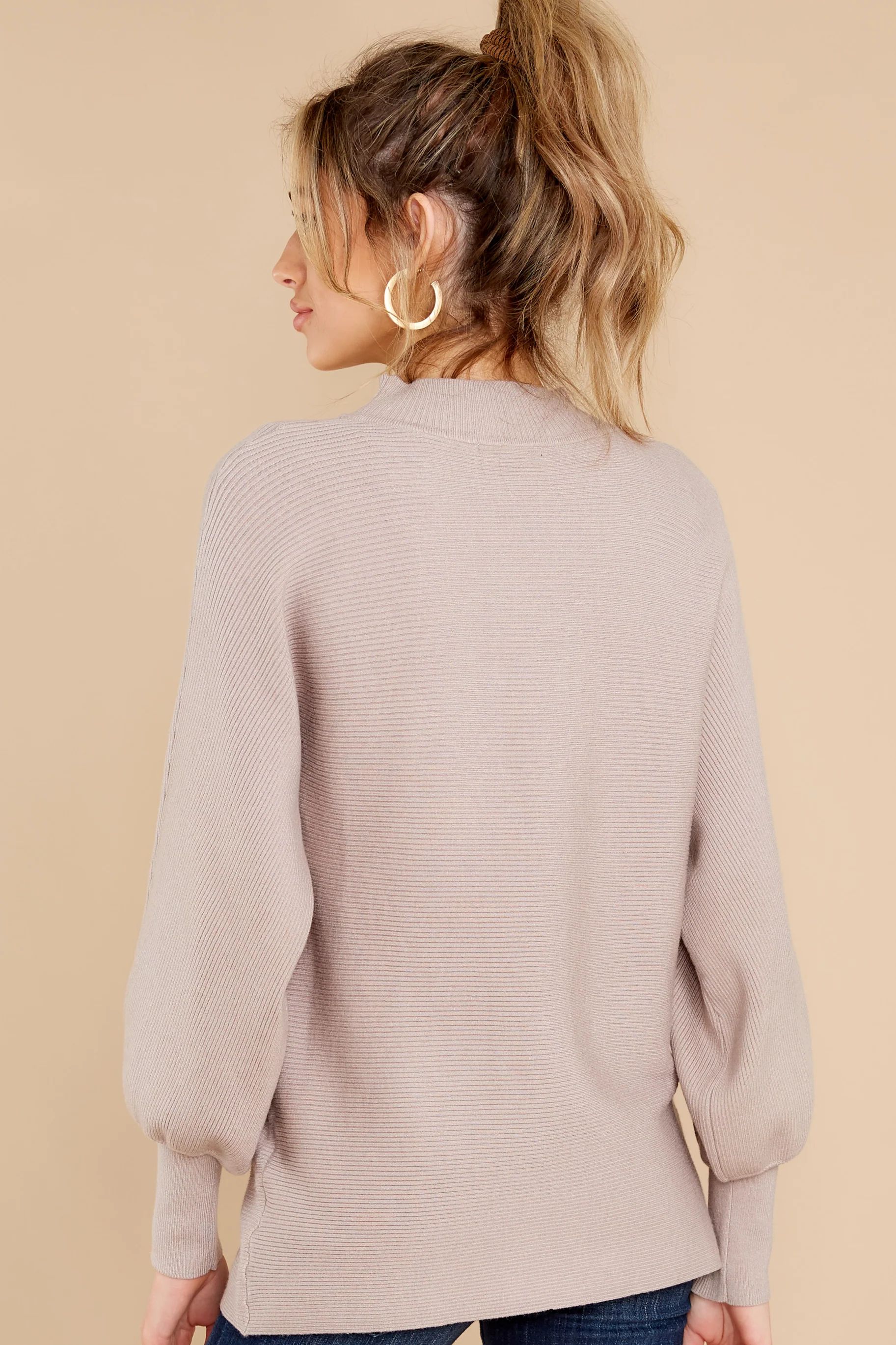 Thinking About Tomorrow Taupe Sweater | Red Dress 