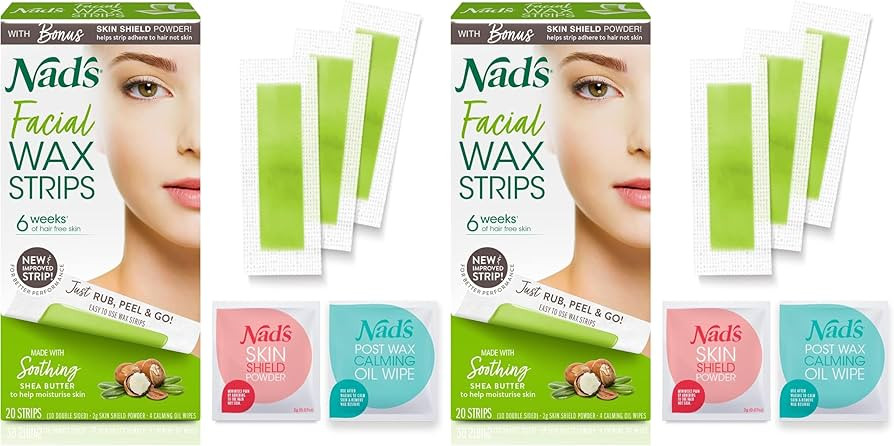 Nad's Facial Wax Strips - Hypoallergenic All Skin Types - Facial Hair Removal For Women - At Home... | Amazon (US)
