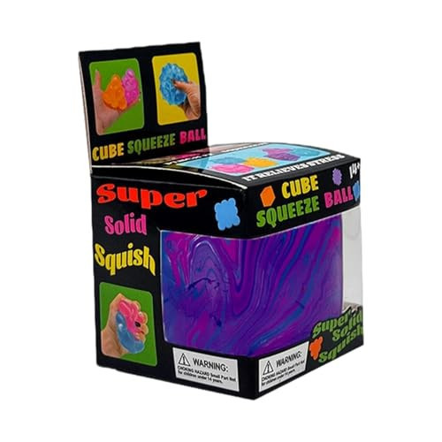 Squishy Stress Cube for Adults,Squishy Slow Rising Fidget Cube Sensory for Anxiety Stress Relief High Density Ice Squeeze Ball Cubes Purple | Amazon (US)