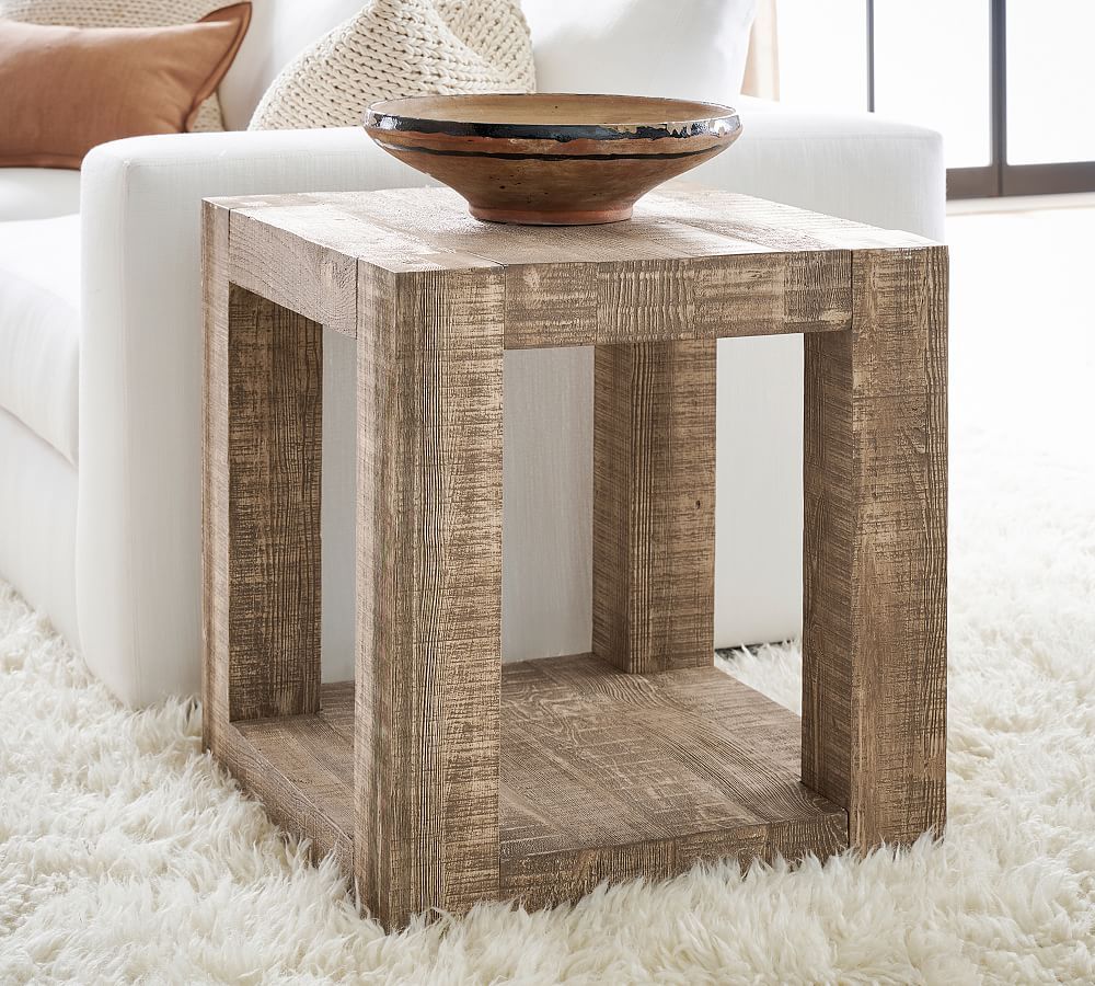 Palisades Rectangular Reclaimed Wood Side Table | Pottery Barn (US)