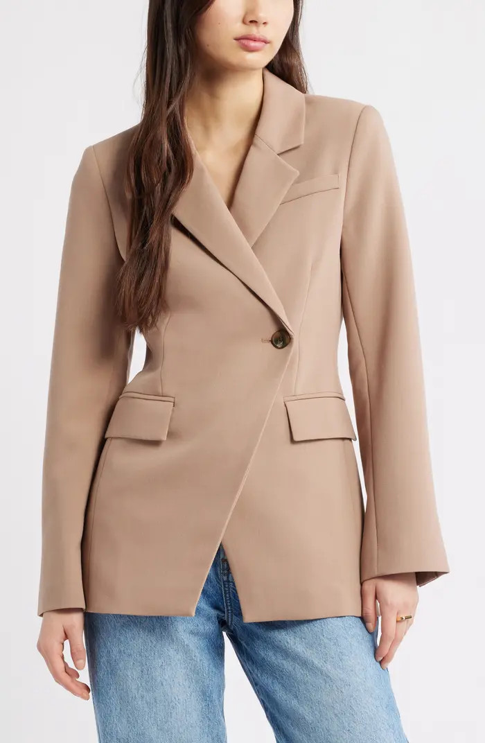 Open Edit The Icon Asymmetric Fitted Blazer | Nordstrom | Nordstrom