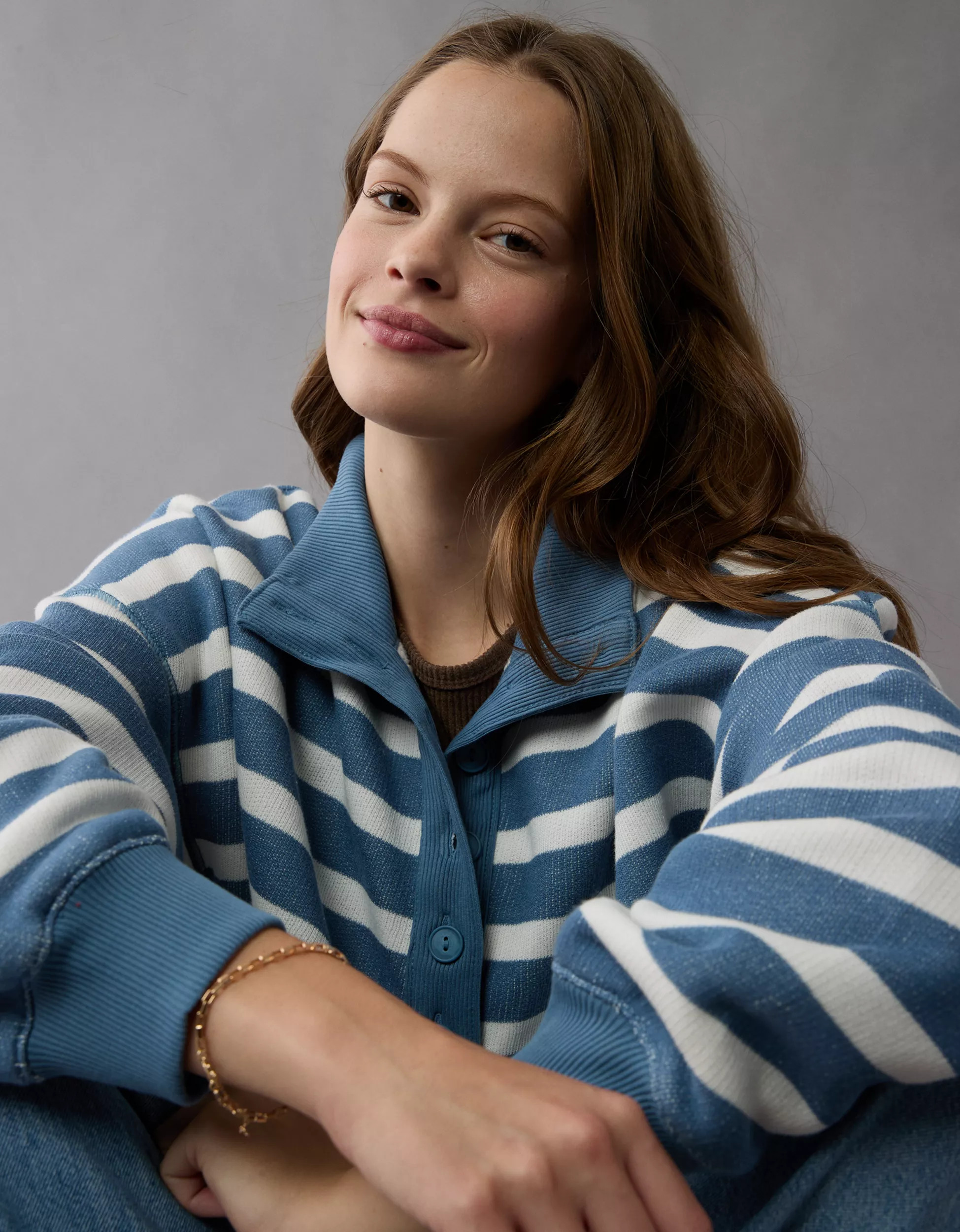 AE Big Hug Henley Sweatshirt | American Eagle Outfitters (US & CA)