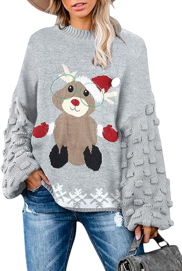 Sovoyontee Women's Oversized Pullover Cute Ugly Christmas Sweater | Amazon (US)