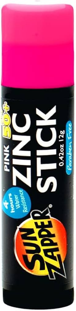 Sun Zapper Zinc Oxide Mineral Sunscreen Stick – SPF 50+ Water Resistant – Pink – 12g (0.42 Oz) – For Face & Body – Adults & Kids – Made in Australia | Amazon (US)