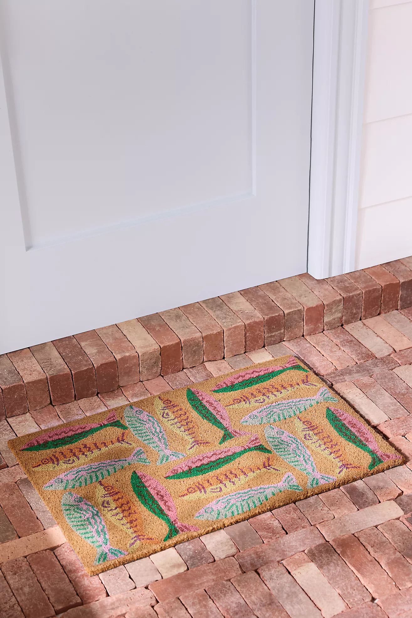 Fishy Coir Printed Doormat | Anthropologie (US)