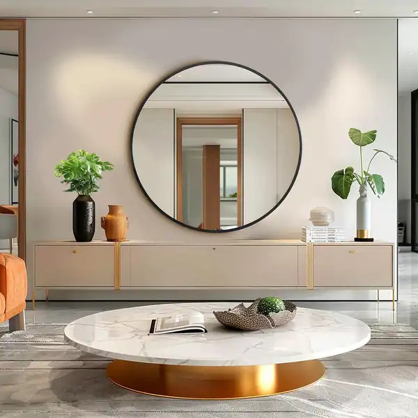 Large Round Mirror Wall Decor for Bathroom and Home, Metal Frame - Bed Bath & Beyond - 40131400 | Bed Bath & Beyond
