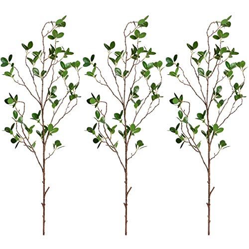 Martine Mall 3pcs Artificial Ficus Branches Leaf Spray, 44'' Faux Eucalyptus Branches Banyan Ficus T | Amazon (US)