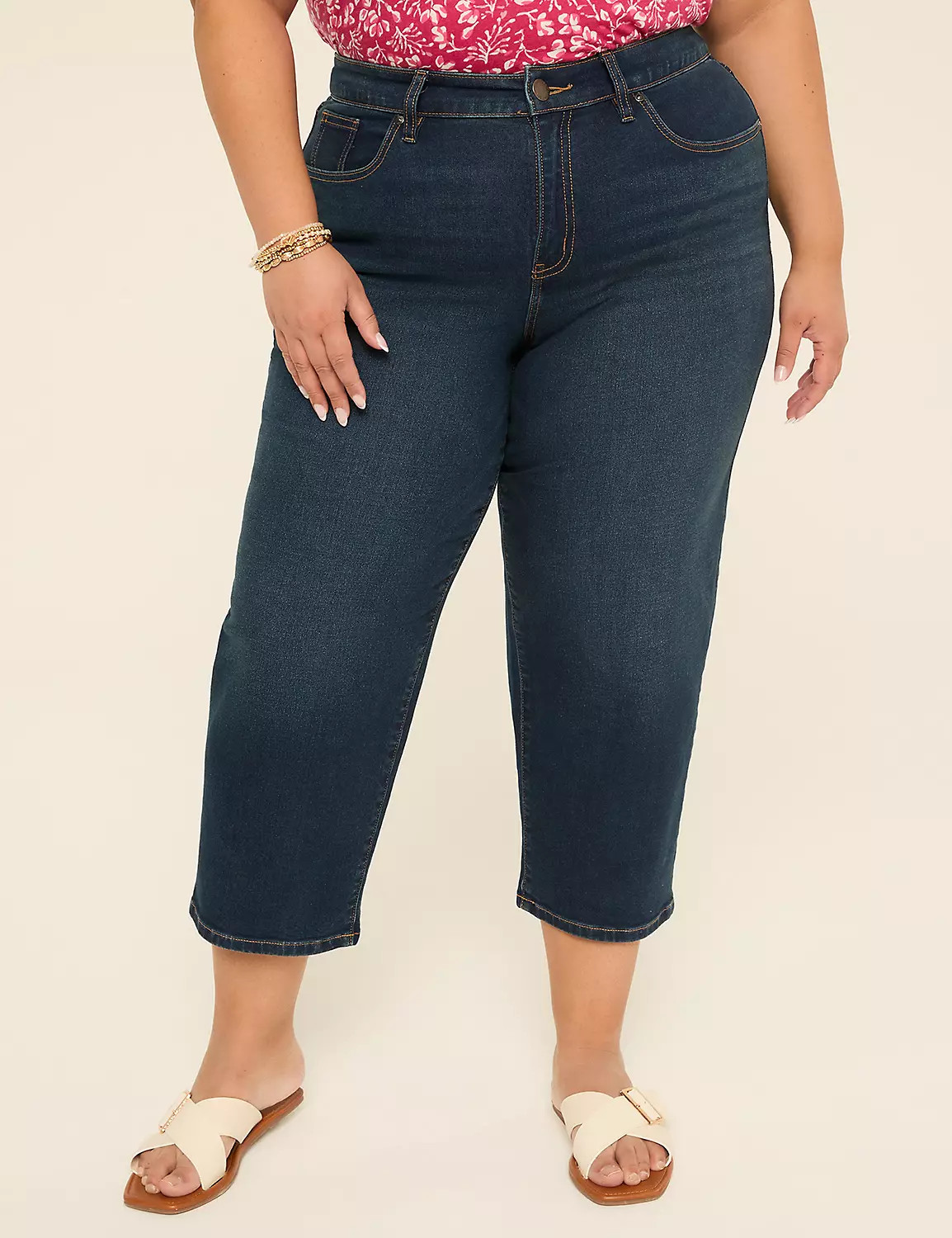 No-Gap Curvy Fit Mid-Rise Straight Crop Jean | Lane Bryant (US)