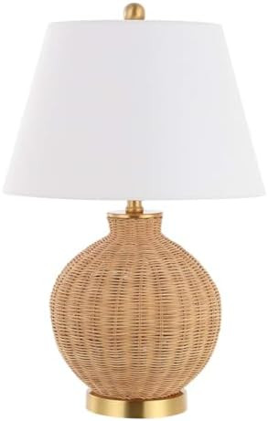 SAFAVIEH Lighting Collection Nobuo Natural/Brass 23-inch Table Lamp (LED Bulb Included) | Amazon (US)