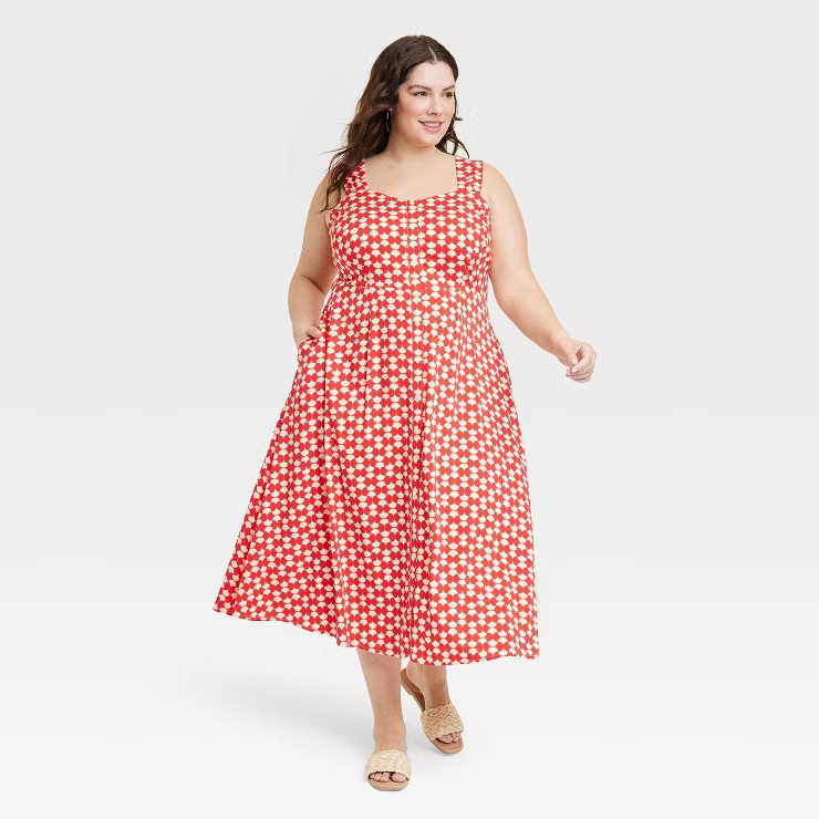 Women's Button-Front Midi Dress - Ava & Viv™ | Target
