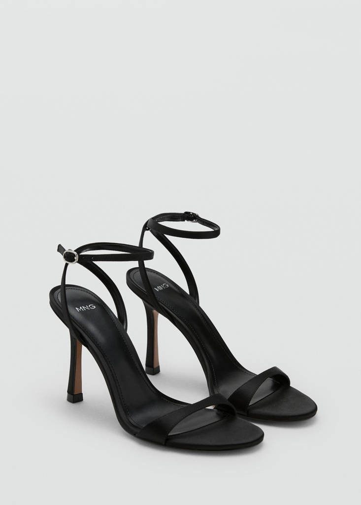 Strappy heeled sandals black - Woman - 6½ - MANGO | Mango (US/MX/AU)