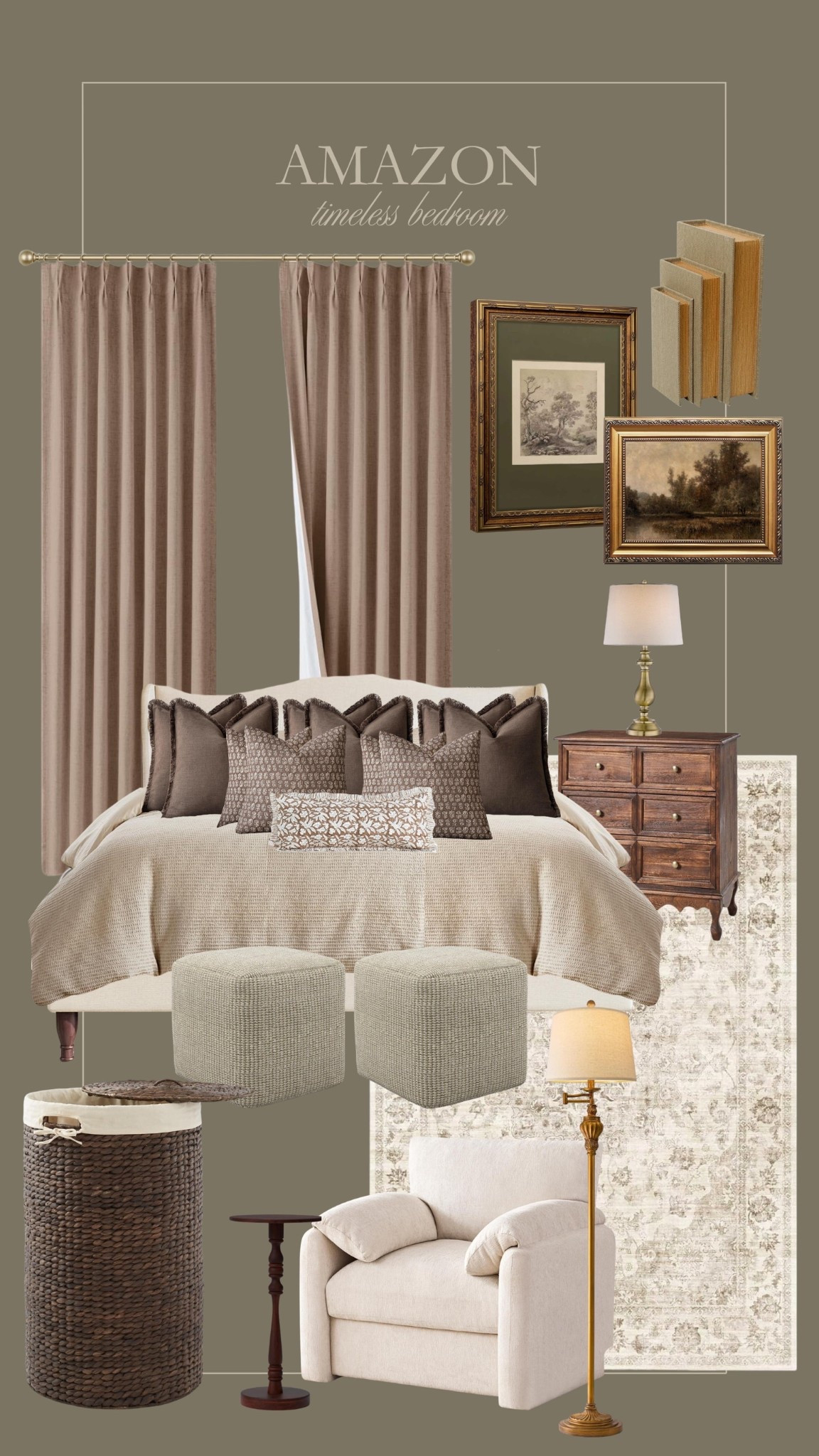 Amazon timeless bedroom inspo 😍 I absolutely love this wood nightstand! Amazon home, bedroom decor, neutral home 

#LTKHome