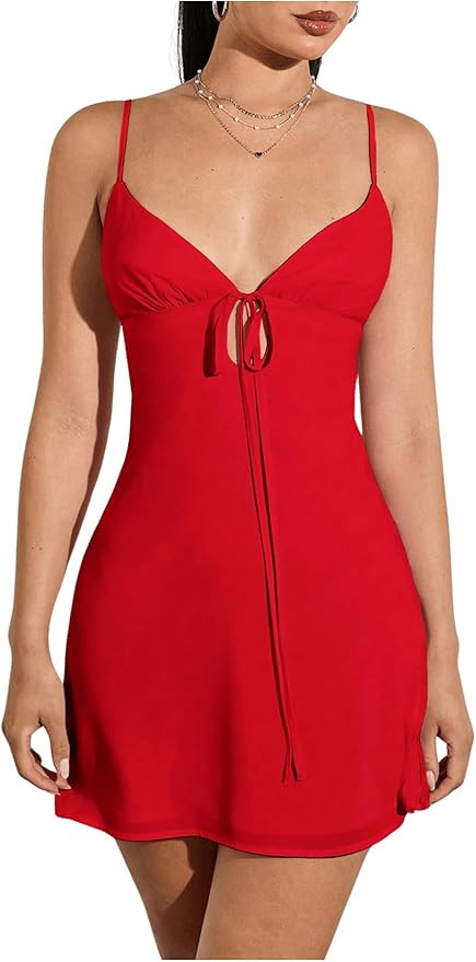 SOLY HUX Women's Sleeveless Cami Dress Bowknot Backless Summer Party Mini Dresses | Amazon (US)