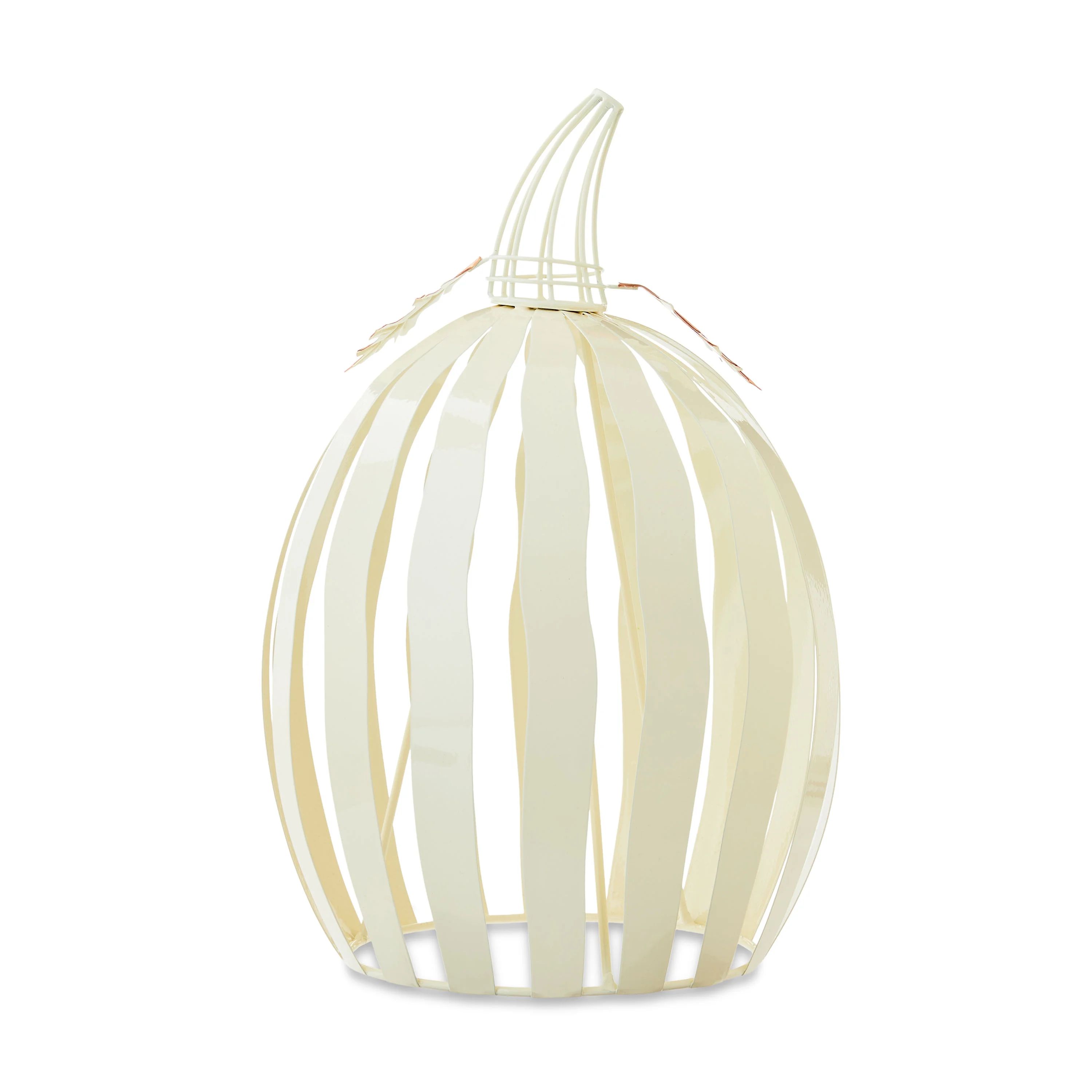 Harvest Cream Metal Pumpkin Decoration, 14.5", by Way To Celebrate - Walmart.com | Walmart (US)