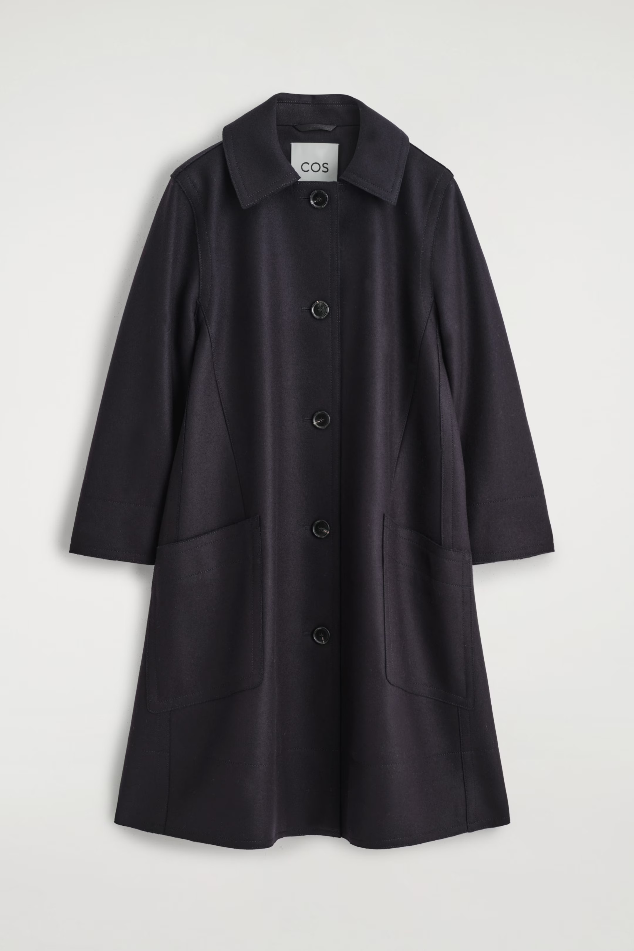 VOLUMINOUS WOOL LONG CAR COAT - NAVY | COS GB | COS UK