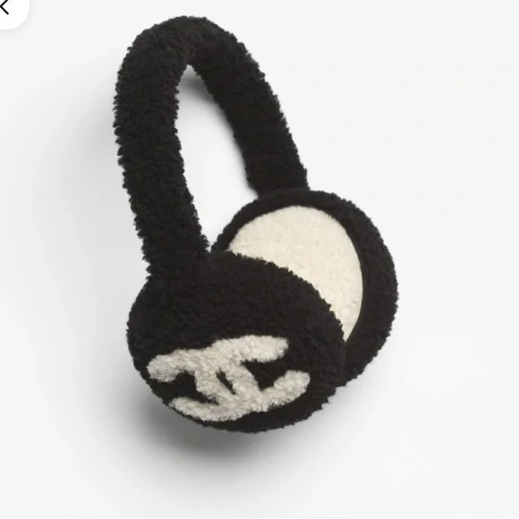CHANEL Black and Cream Ear Muffs | Poshmark