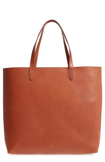 Madewell Zip Top Transport Leather Tote - Brown | Nordstrom