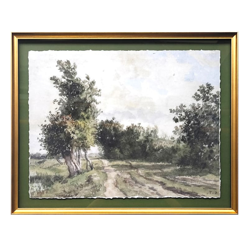 2-Print Glass Framed Oil Painted Landscape Wall Art, 23x29 | At Home