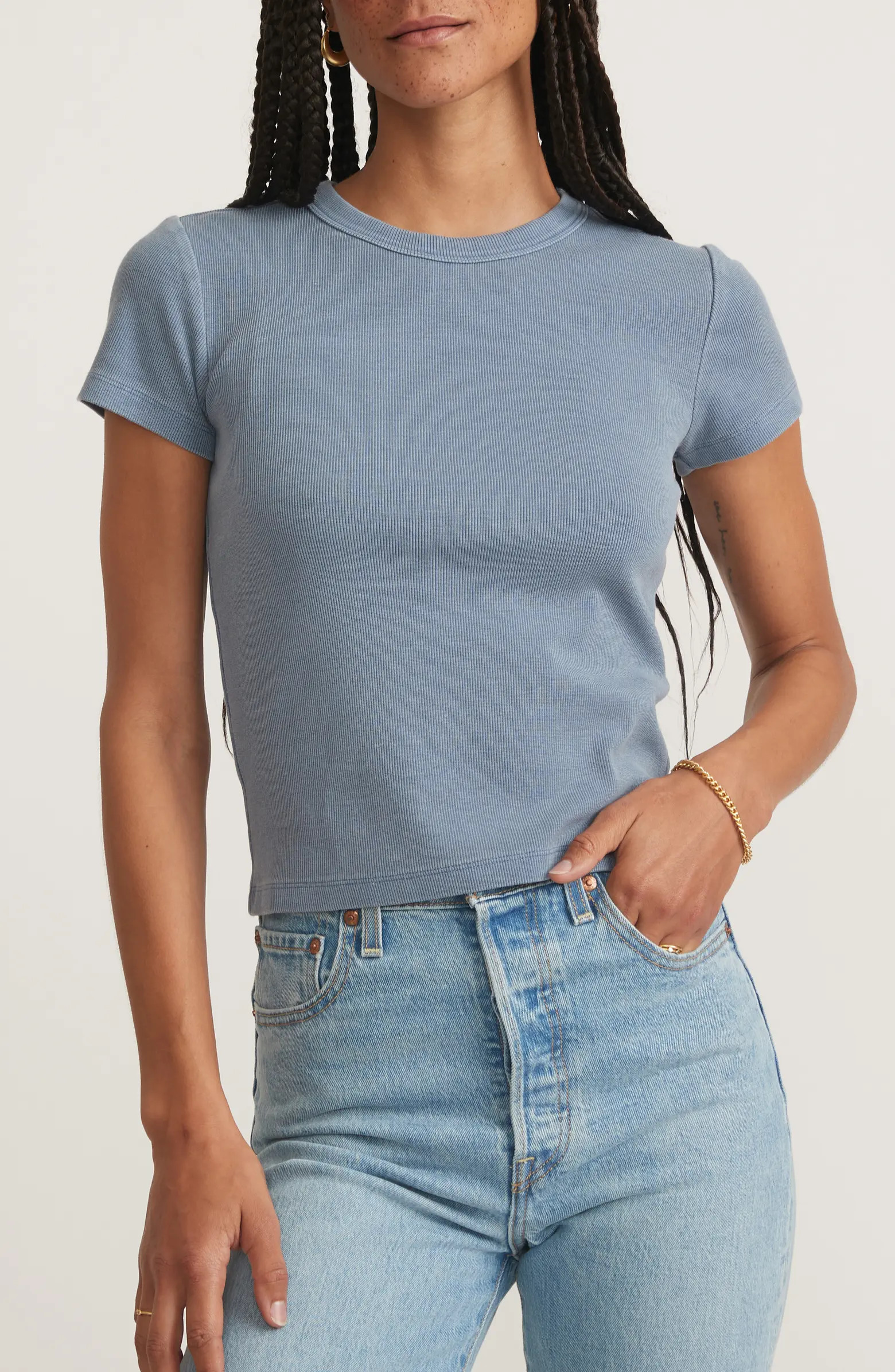 Marine Layer Lexi Sun-In Crewneck Rib T-Shirt | Nordstrom | Nordstrom