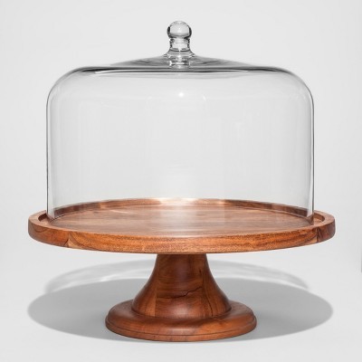 Round Glass & Wood Dessert Stand - Threshold™ | Target