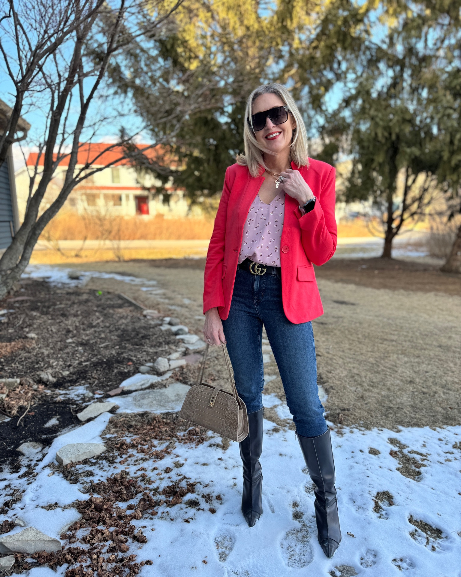 Valentines Day outfit inspo from Gibsonlook.

Blazer size XS
Blouse size XS
Madewell jeans size 25

#LTKSeasonal #LTKOver40 #LTKFindsUnder100