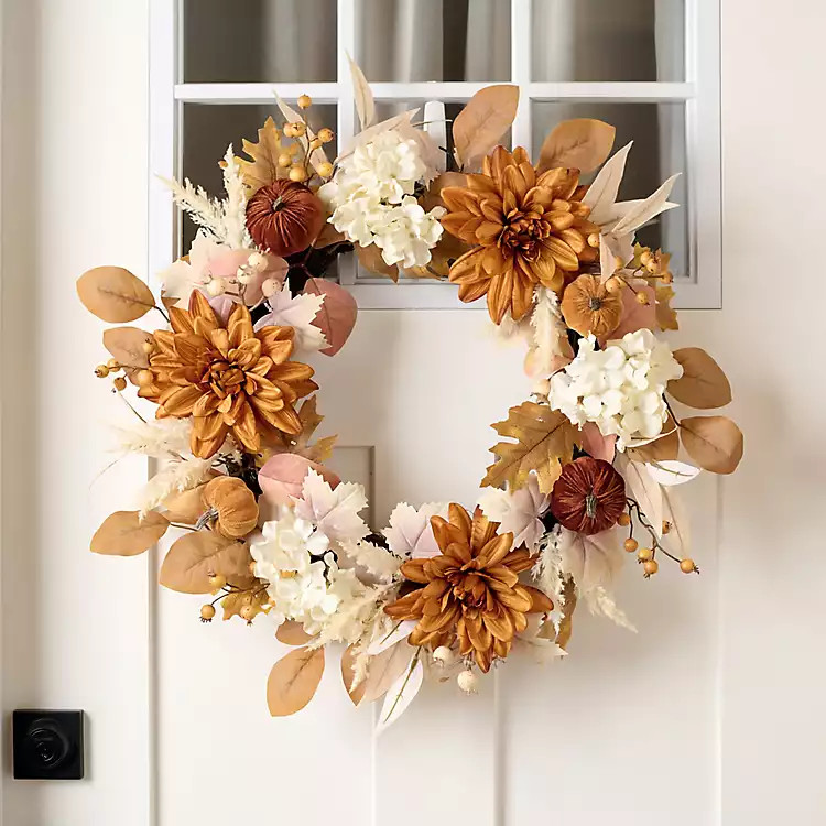Dahlia Hydrangea 26in Wreath | Kirklands