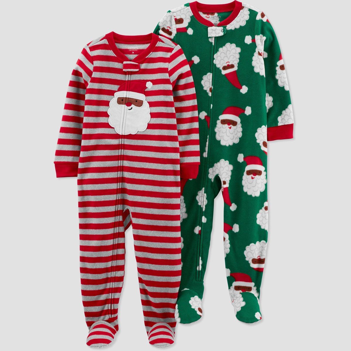 Carter's Just One You® Toddler Striped Santa Fleece Footed Pajama Set | Target