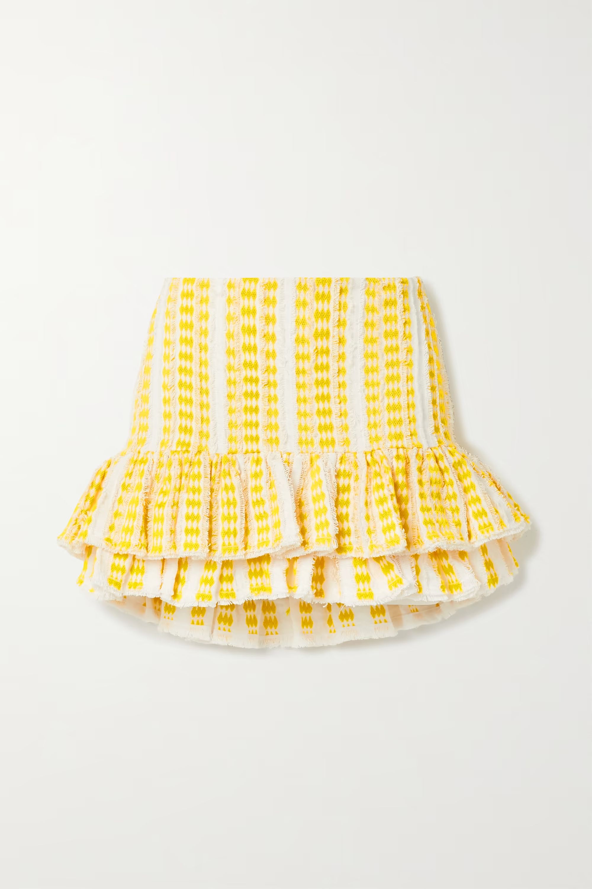 + NET SUSTAIN frayed ruffled embroidered cotton-gauze mini skirt | NET-A-PORTER (US)