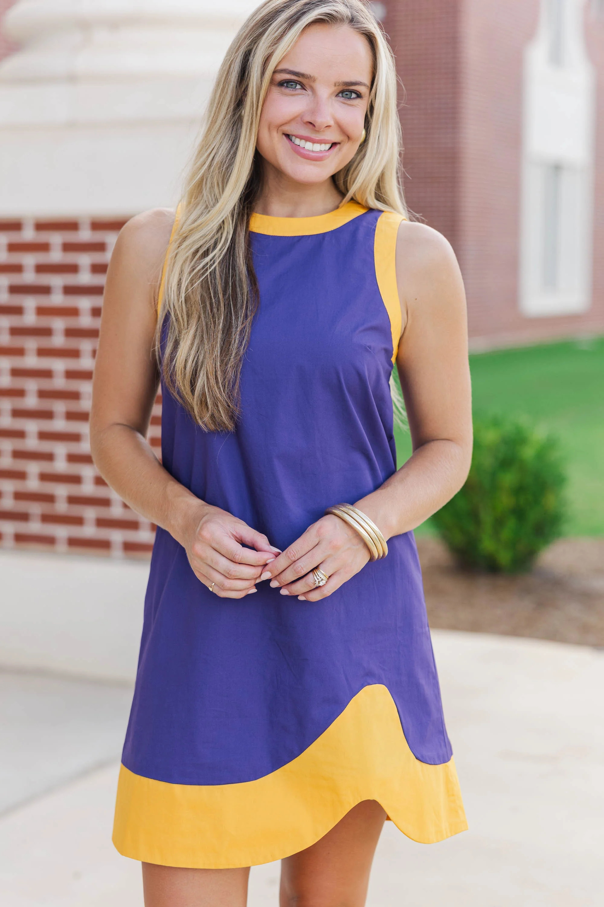 At The Edge Purple Shift Dress | The Mint Julep Boutique