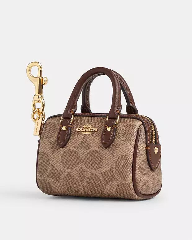 Mini Rowan Bag Charm In Signature Canvas | Coach Outlet US