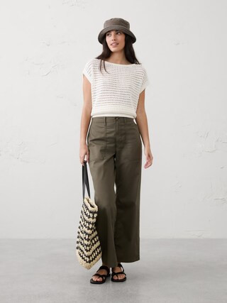 Straight High-Rise Twill Utility Pant | Banana Republic Factory