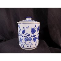 Ginger Cookie Jar, Blue & White Floral 8 Chinese Porcelain Decor, Chinoiserie G | Etsy (US)