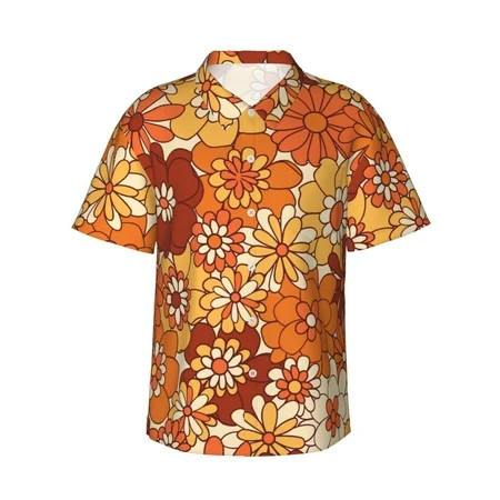 Haiem Hippie Flower Printed Hawaiian Shirt for Men - Men’s Casual Beach Summer Shirts - Stretch Fabric with Modern Fit-XX-Large | Walmart (US)