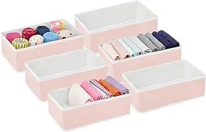 mDesign Soft Fabric Dresser Drawer and Closet Storage Organizer Bin for Bedroom - Holds Lingerie,... | Amazon (US)